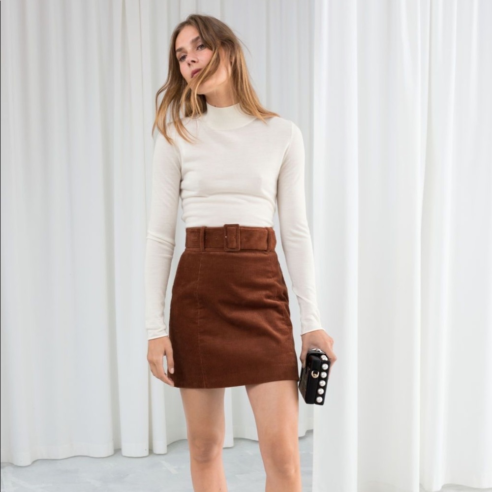 & Other Stories Belted Corduroy Skirt